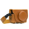 Picture of MegaGear MG286 Sony Cyber-shot DSC-RX100 VI, DSC-RX100 V, DSC-RX100 IV, DSC-RX100 III Ever Ready Leather Camera Case with Strap - Light Brown