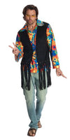 Picture of Rubie's costumes Heroes and Hombres, Flower Power Vest adult sized costumes, Yellow/Blue/Red/Green/Black, Standard US
