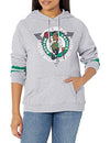 Picture of Ultra Game NBA Boston Celtics Womens Soft Fleece Pullover Hoodie Sweatshirt With Varsity Stripe, Heather Gray, Small