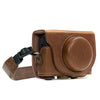 Picture of MegaGear MG284 Sony Cyber-shot DSC-RX100 VI, DSC-RX100 V, DSC-RX100 IV, DSC-RX100 III Ever Ready Leather Camera Case with Strap - Dark Brown