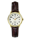 Picture of Timex Women's T2J761 Indiglo Leather Strap Watch, Honey Brown/Gold-Tone