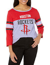 Picture of Ultra Game NBA Houston Rockets Womens T-Shirt Raglan Baseball 3/4 Long Sleeve Tee Shirt, Team Color, Large