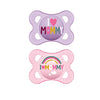 Picture of MAM Original Baby Pacifier, Nipple Shape Helps Promote Healthy Oral Development, Sterilizer Case,Love and Affection/Girl 0-6 Months (Pack of 2)