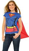 Picture of Rubie's womens Dc Comics Women's Supergirl T-shirt With Cape Adult Sized Costumes, As Shown, Small US