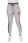 Picture of Ultra Game NBA Milwaukee Bucks Womens Active Basic Fleece Jogger Sweatpants, Space Dye Gray, X-Large