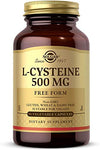 Picture of Solgar L-Cysteine 500 mg, 90 Vegetable Capsules - Free Form Amino Acid - Keratin Support for Skin, Hair and Nails - Glutathione Support - Vegan, Gluten Free, Dairy Free, Kosher - 90 Servings