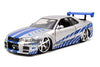 Picture of Jada Toys Fast and Furious Brian’s 2002 Nissan Skyline R34 Die-cast Car, 1:24 Scale, Silver and Blue