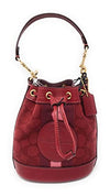 Picture of COACH Women's Mini Dempsey Bucket Bag In Signature Jacquard With Stripe Patch (Red Apple Multi)