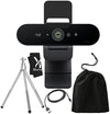 Picture of YandR Bundles Logitech Brio 4K HD Webcam with Microphone for Desktop with Tripod and Universal Mount - Logitech Webcam USB Computer Camera - Ultra Pro Wide Angle Webcam Streaming for Meetings and Gaming