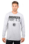 Picture of Ultra Game NBA Brooklyn Nets Mens Supreme Long Sleeve Pullover Tee Shirt, Heather Gray, Medium