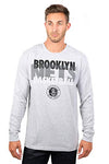 Picture of Ultra Game NBA Brooklyn Nets Mens Supreme Long Sleeve Pullover Tee Shirt, Heather Gray, XX-Large
