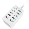 Picture of SABRENT 60 Watt (12 Amp) 10 Port [UL Certified] Family Sized Desktop USB Rapid Charger. Smart USB Charger with Auto Detect Technology [White] (AX-TPCS-W)