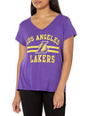 Picture of Ultra Game -NBA Los Angeles Lakers Womens Box Out Varsity Stripe Tee Shirt, Team Color, Small