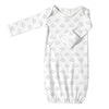 Picture of Black 3-6 Months SwaddleDesigns Baby Infant Cotton Gown with Mitten Foldover Cuffs, Tiny Hedgehogs