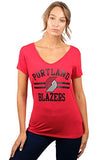 Picture of Ultra Game NBA Portland Trail Blazers Womens Box Out Varsity Stripe Tee Shirt, Team Color, X-Large