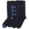 Picture of POLO RALPH LAUREN Men's Assorted Pattern Dress Crew Socks 4 Pair Pack - Soft and Lightweight Cotton Comfort, Blue, 6-12.5