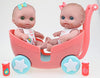 Picture of Lil Cutesies TWIN 8.5' All Vinyl Dolls and Stroller Set | Posable and Washable | Removable Outfits |Twin Stroller and Accessory | JC Toys | Ages 2+ , Green