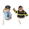 Picture of Melissa and Doug Rescue Puppet Set - Police Officer and Firefighter - Soft, Plush Puppets For Kids Ages 3+