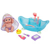 Picture of JC Toys Lil Cutesies 8.5' All Vinyl Doll and Real Working Bath Set | Posable and Washable | Removable Outfit | Bath with Play Accessories Ages 2+ , Blue