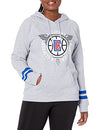 Picture of Ultra Game NBA Los Angeles Clippers Womens Soft Fleece Pullover Hoodie Sweatshirt With Varsity Stripe, Heather Gray, Medium