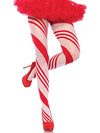 Picture of Leg Avenue Women's Christmas Holiday Spandex Tights, Candy Cane, One Size