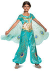 Picture of Disguise Disney Princess Jasmine Aladdin Deluxe Girls' Costume, Teal ,Medium (7-8)