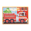 Picture of Melissa and Doug Vehicles 4-in-1 Wooden Jigsaw Puzzles in a Storage Box (48 pcs) - Toddler , Fire Truck Puzzles For Kids Ages 3+ - FSC-Certified Materials
