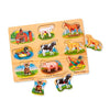 Picture of Melissa and Doug Farm Sound Puzzle - Wooden Peg Puzzle With Sound Effects (8 pcs)