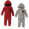 Picture of Little Treasure Unisex Baby Fleece Jumpsuits and Coveralls, Leopard Bow Baby, 9-12 Months