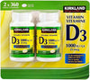 Picture of (Twin Pack) 2 x Kirkland Signature Vitamin D3 1000IU/25mcg, 360 tablets
