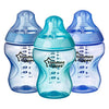 Picture of Tommee Tippee Closer to Nature Baby Bottles, Slow Flow Breast-Like Nipple with Anti-Colic Valve, 9oz, 3 Count, Colour My World Pacific - Blue