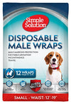 Picture of Simple Solution Disposable Dog Diapers for Male Dogs | Male Wraps with Super Absorbent Leak-Proof Fit | Excitable Urination, Incontinence, or Male Marking | Small | 12 Count