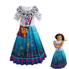 Picture of FUXHBFB Costume Dress For Girls Cosplay Isabela Madrigal Princess Halloween Dress Upwith Bag Halloween Fancy Party Dress Princess Dress Up Clothes Cartoon Movie Chracter Costume(6-7Years, Blue)