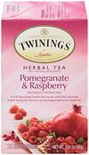 Picture of Twinings Pomegranate and Raspberry Herbal Tea, 20 Count Pack of 6, Individually Wrapped Tea Bags, Naturally Caffeine Free