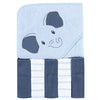 Picture of Hudson Baby Unisex Baby Hooded Towel and Five Washcloths, Blue Elephant, One Size