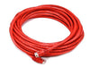 Picture of Monoprice Cat6 Ethernet Patch Cable - 30 Feet - Red | Network Internet Cord - RJ45, Stranded, 550Mhz, UTP, Pure Bare Copper Wire, 24AWG