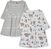 Picture of Hudson Baby Infant and Toddler Girl Cotton Dresses Gray Winter Forest, 6-9 Months