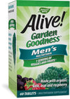 Picture of Nature's Way Alive! Garden Goodness Men's Multivitamin, One Serving of Veggies and Fruits**, High Potency B-Vitamins, 60 Tablets