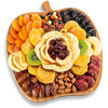 Picture of A Gift Inside Dried Fruit and Nuts In Bamboo Apple Shape Serving Tray