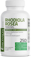 Picture of Bronson Rhodiola Rosea 1000 mg - Adaptogenic Herb for Brain, Stress and Mood Support - Non-GMO, 250 Vegetarian Capsules