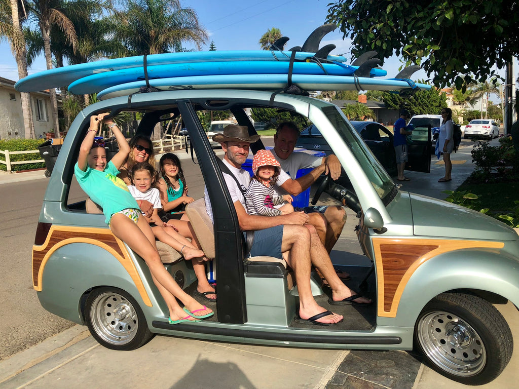 Clown car to the surf school