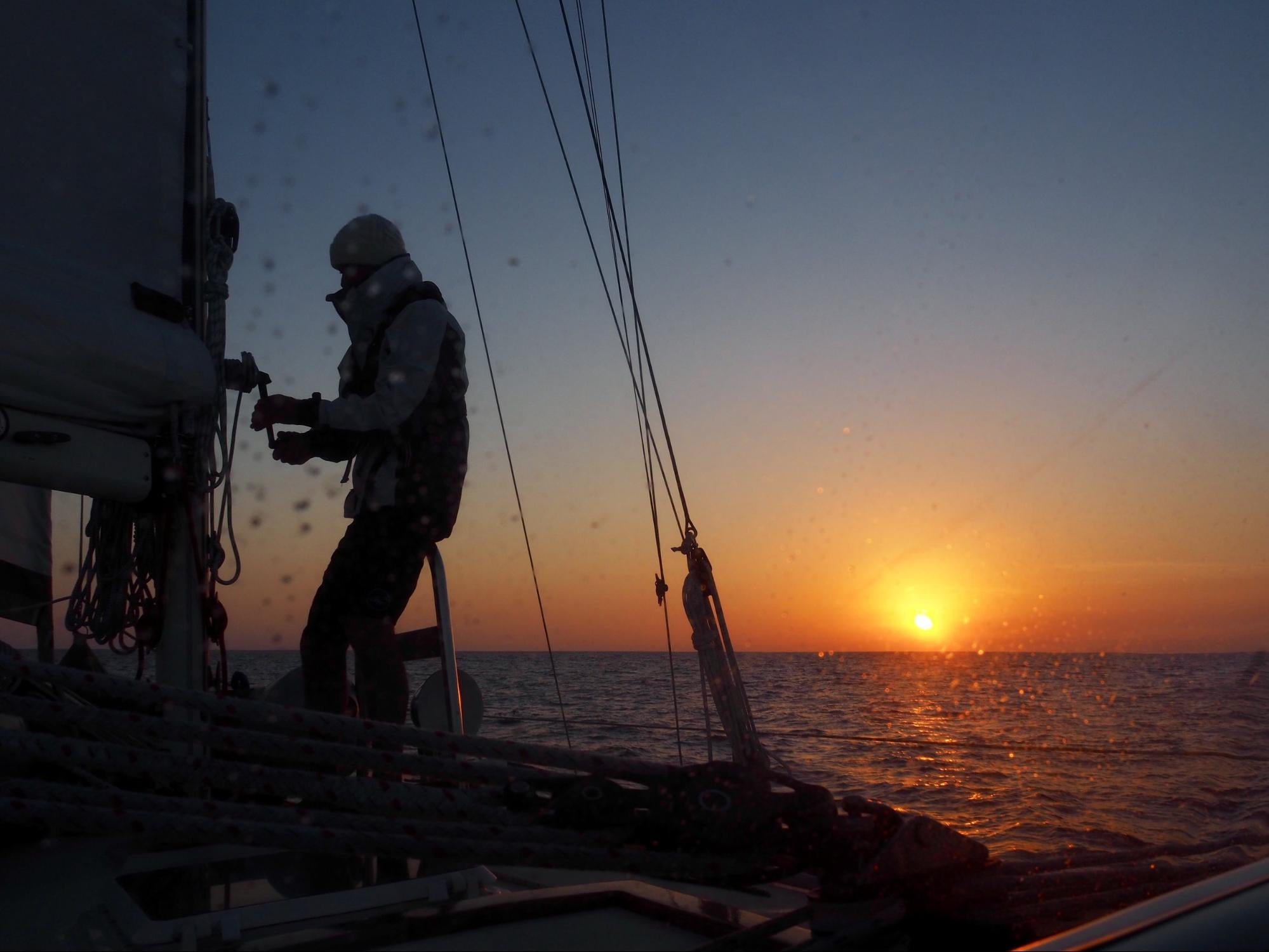 Reefing at Sunset