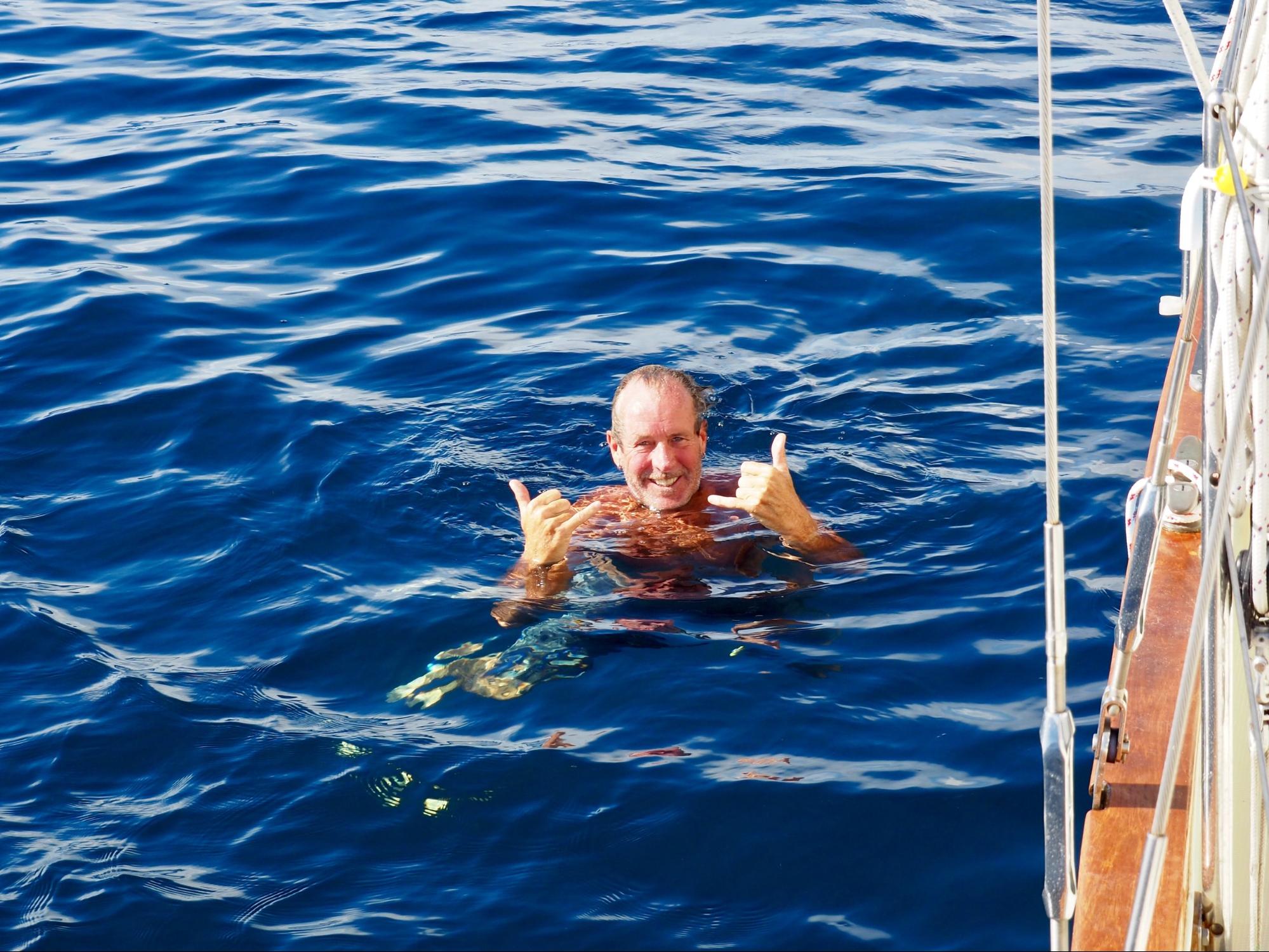 Colin swimming at 2500 feet