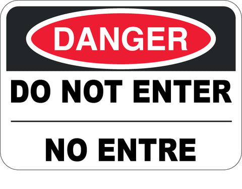 Do Not Enter Spanish/English – Sign Wise