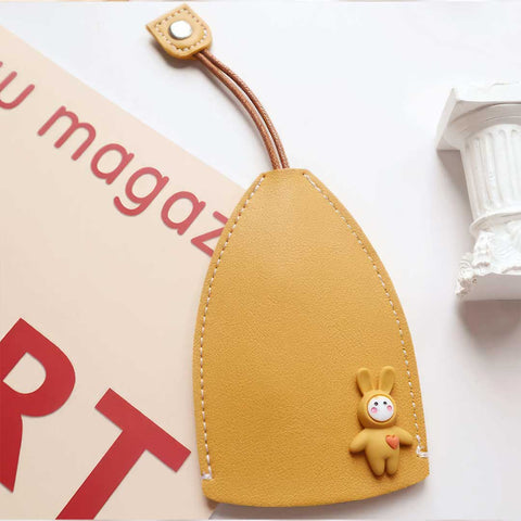 yellow leather keybag