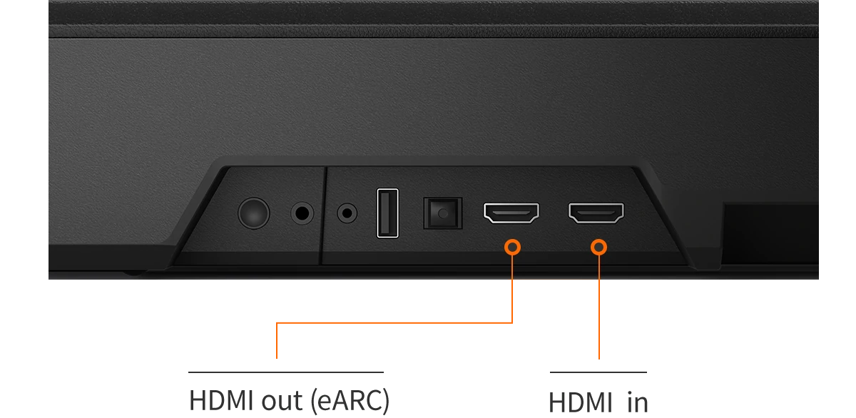 Philips Fidelio製 サウンドバー FB1：HDMI out (eARC)