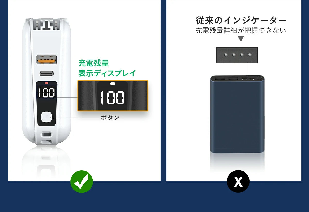 残量をディスプレイで確認できるモバイルバッテリー zepan pd15