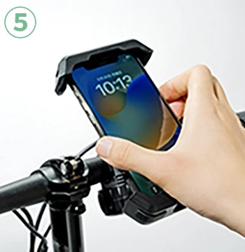 自転車用 スマホ ホルダー ERWAY yys-573 ホルダーの背面にあるボタンを回すと、スマホの角度を調整できます。