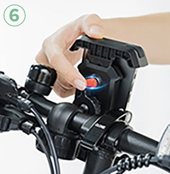 自転車用 スマホ ホルダー ERWAY yys-573 ボタンを回して、ホルダーの角度を固定してください。