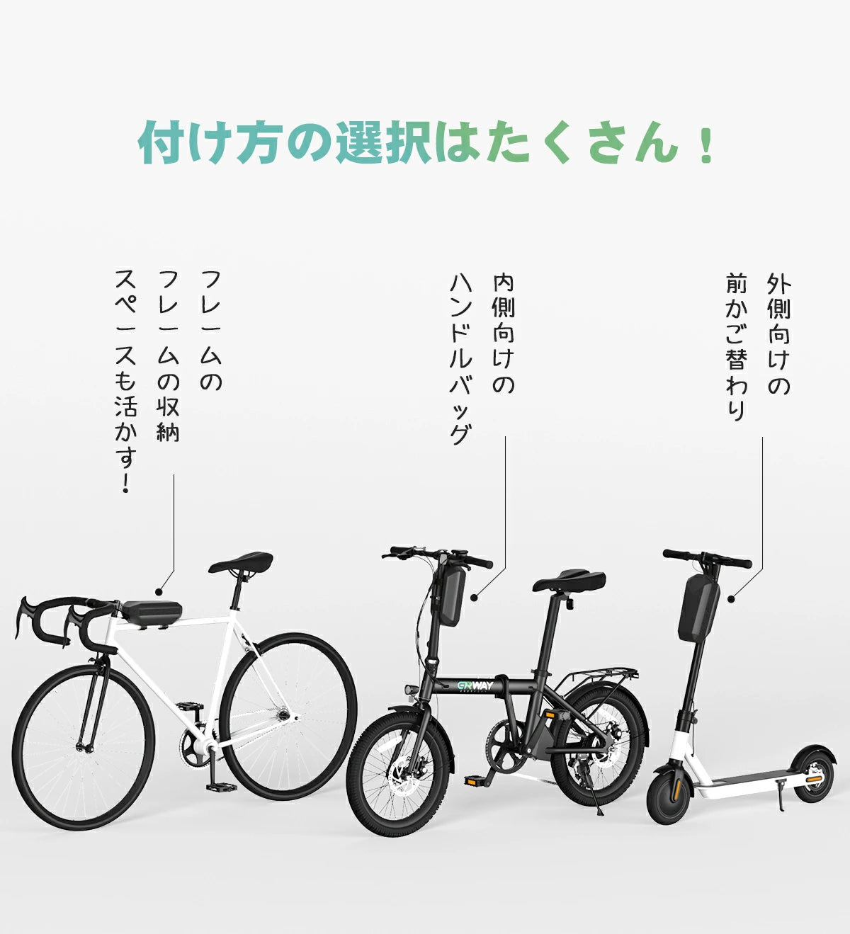 自転車ハンドルバッグ用の多機能で防水・撥水性能がある